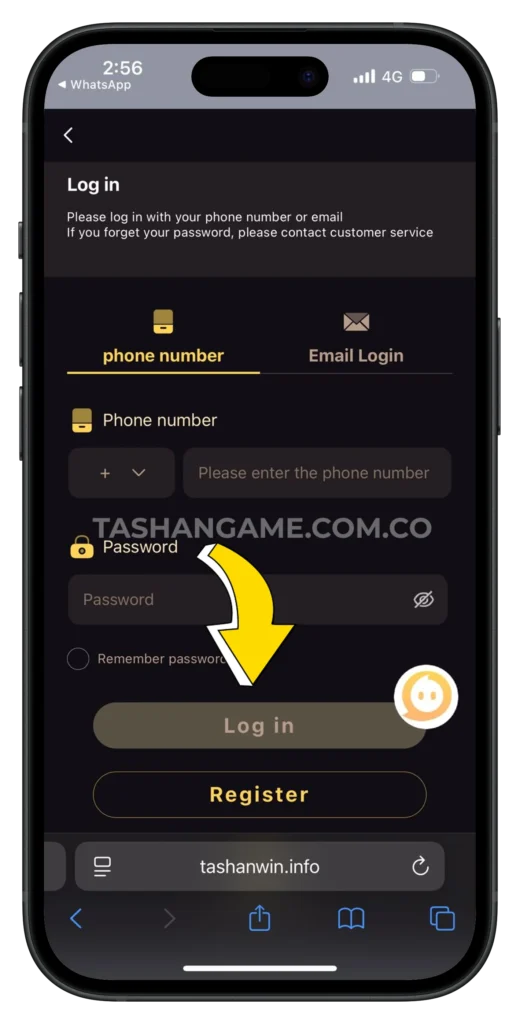 tashangame-login-page